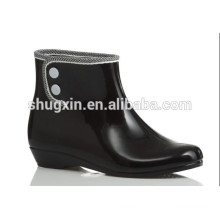 Neue Frauen Mode Knöchel Regen Stiefel Gummi Überschuhe Schwarz D-625